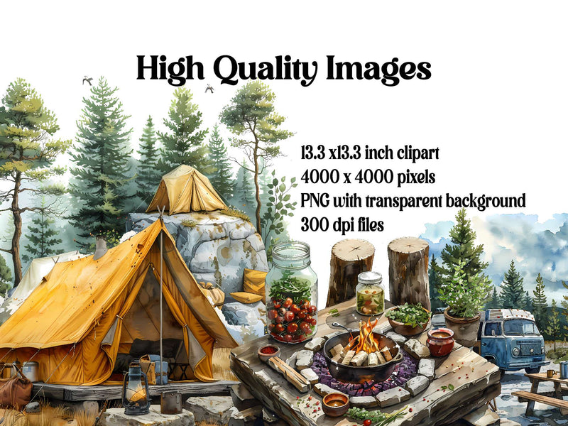 Camping Summer Clipart - CraftNest - Digital Crafting and Art