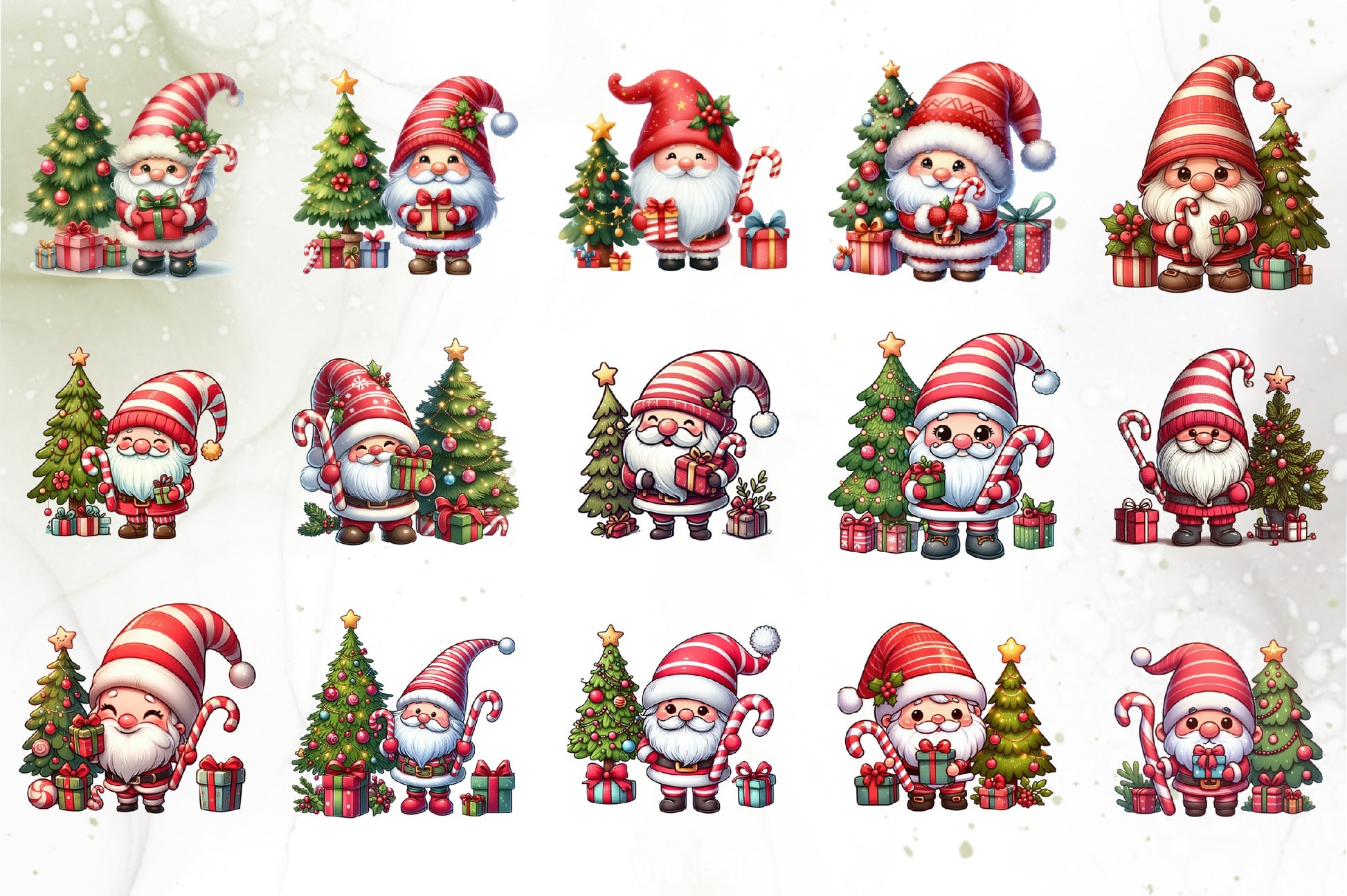 Christmas Gnome Clipart Bundle - CraftNest - Digital Crafting and Art