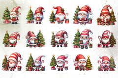 Christmas Gnome Clipart Bundle - CraftNest - Digital Crafting and Art
