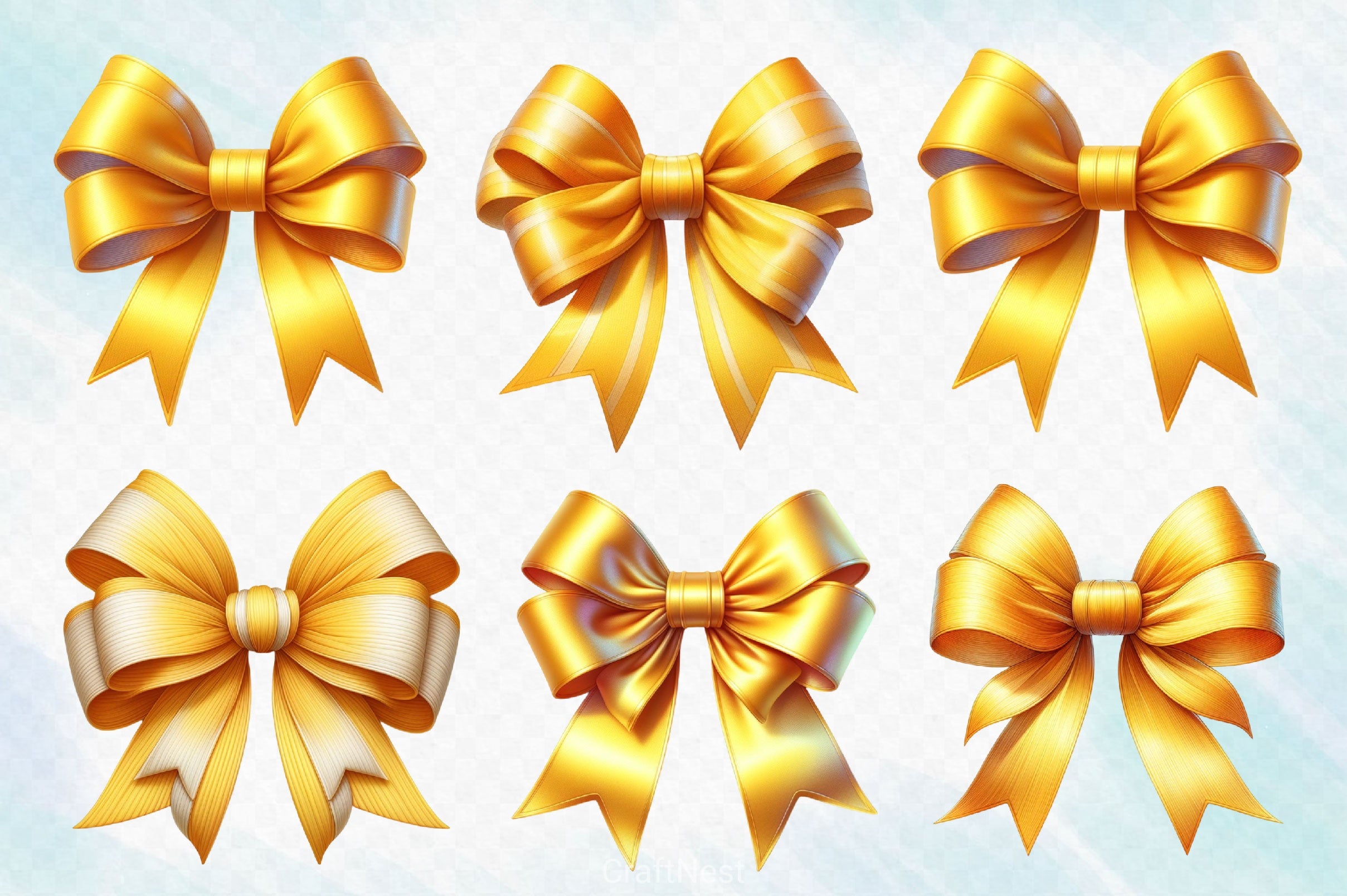 Yellow Bow Clipart Bundle - CraftNest - Digital Crafting and Art