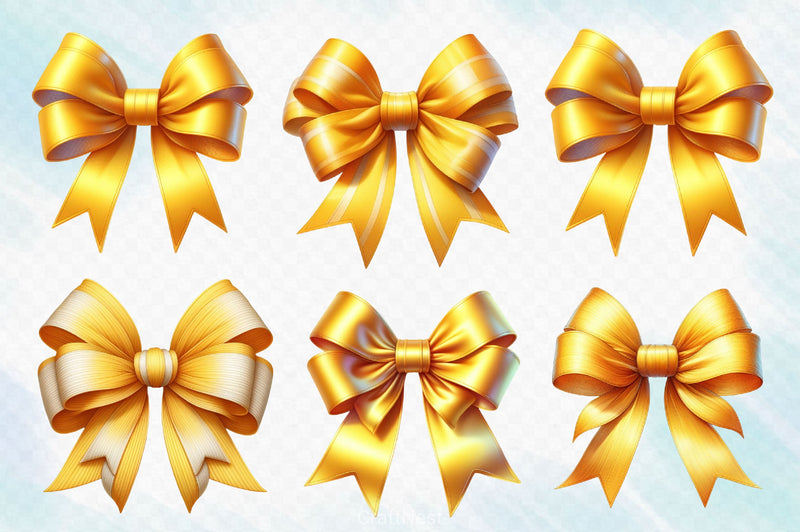 Yellow Bow Clipart Bundle - CraftNest - Digital Crafting and Art