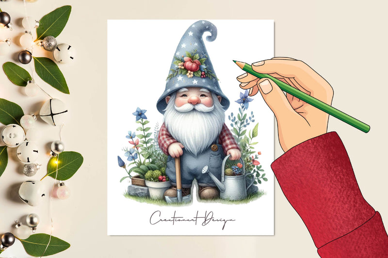 Garden Gnome Clipart Bundle - CraftNest - Digital Crafting and Art