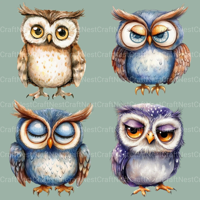 Owls Clipart Bundle - CraftNest - Digital Crafting and Art