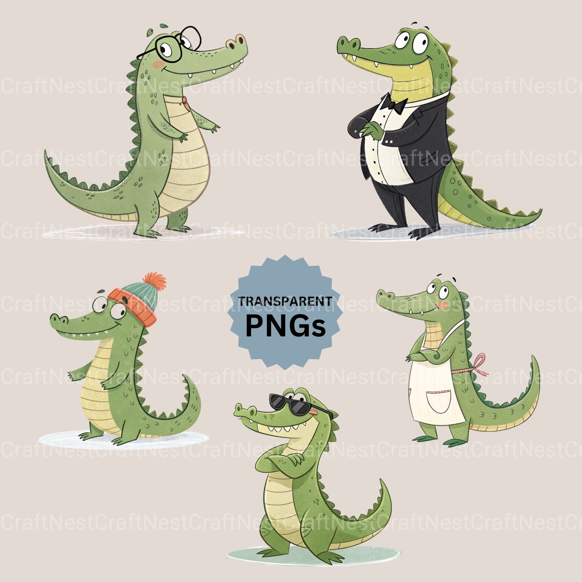 Alligator Clipart Bundle - CraftNest - Digital Crafting and Art