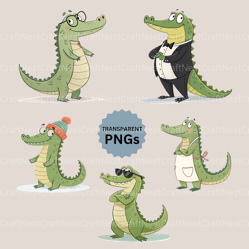 Alligator Clipart Bundle - CraftNest - Digital Crafting and Art