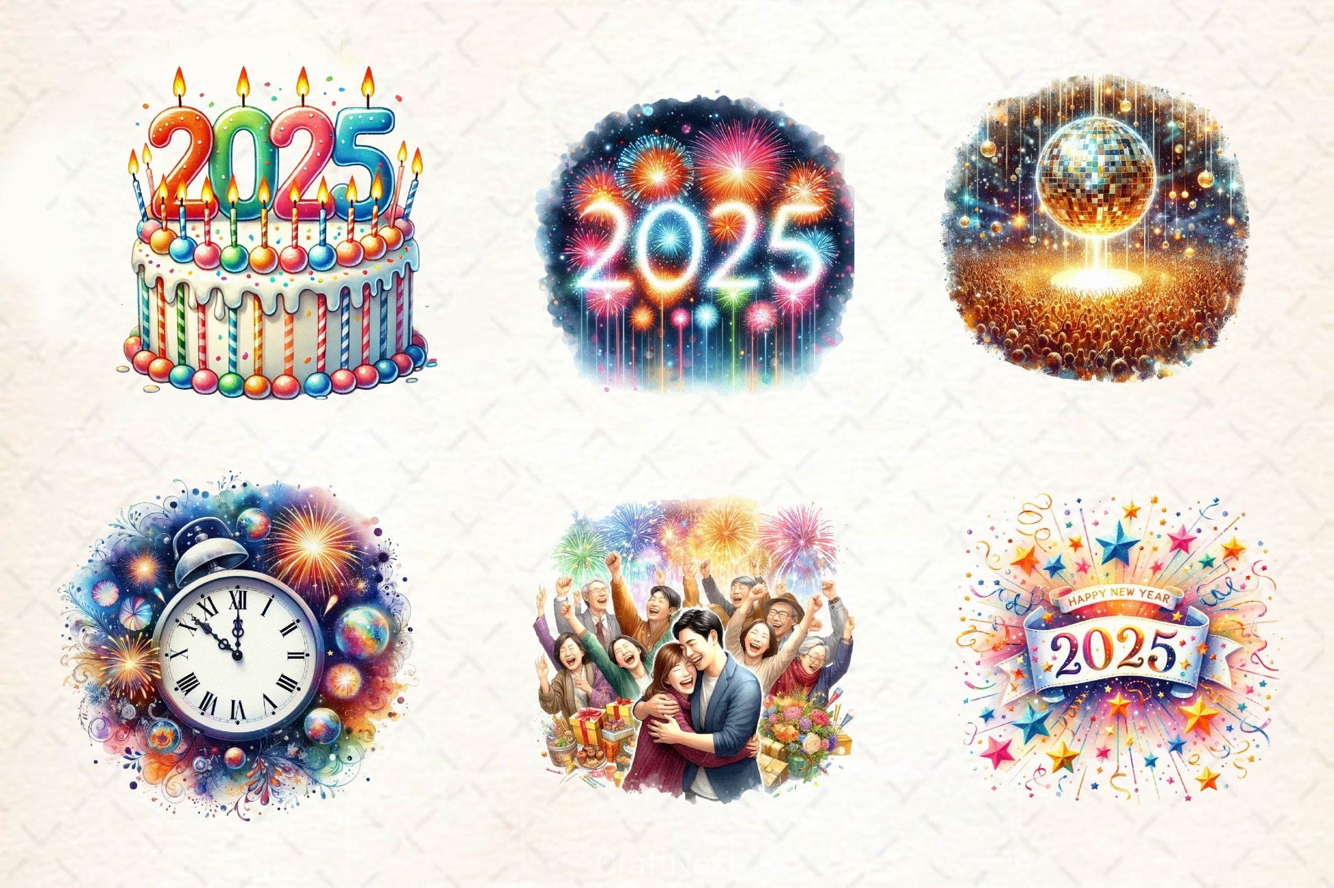 New Year 2025's Clipart Bundle - CraftNest - Digital Crafting and Art