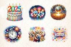 New Year 2025's Clipart Bundle - CraftNest - Digital Crafting and Art