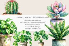 Simple Houseplants Clipart - CraftNest - Digital Crafting and Art