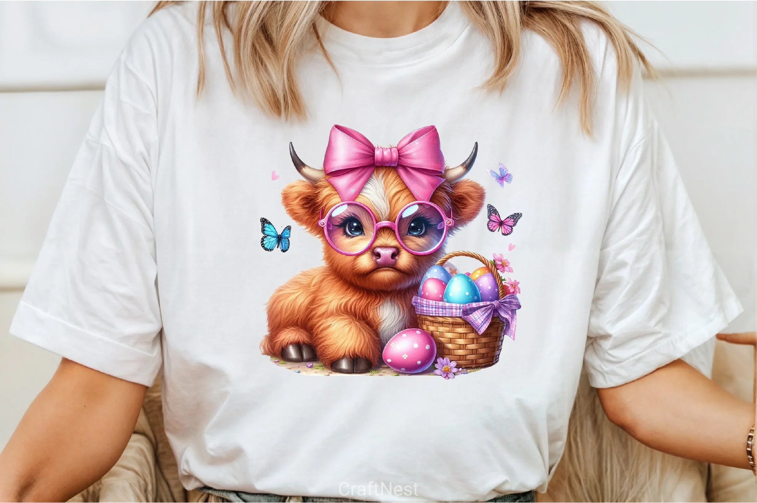 Easter Highland Cow Clipart Bundle 5 - CraftNest - Digital Crafting and Art