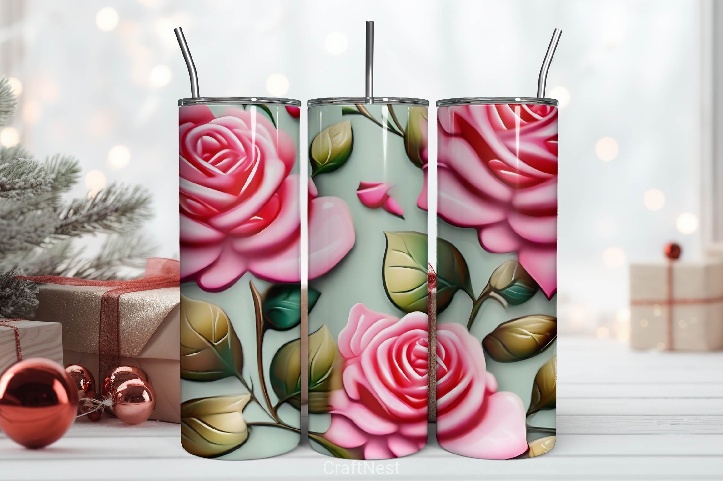 Flower Tumbler Wrap Bundle 13 - CraftNest - Digital Crafting and Art