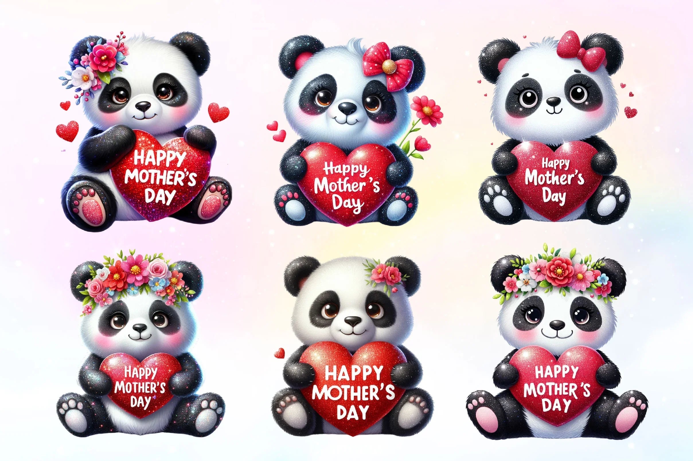 Mother's Day Panda Clipart Bundle 1 - CraftNest - Digital Crafting and Art