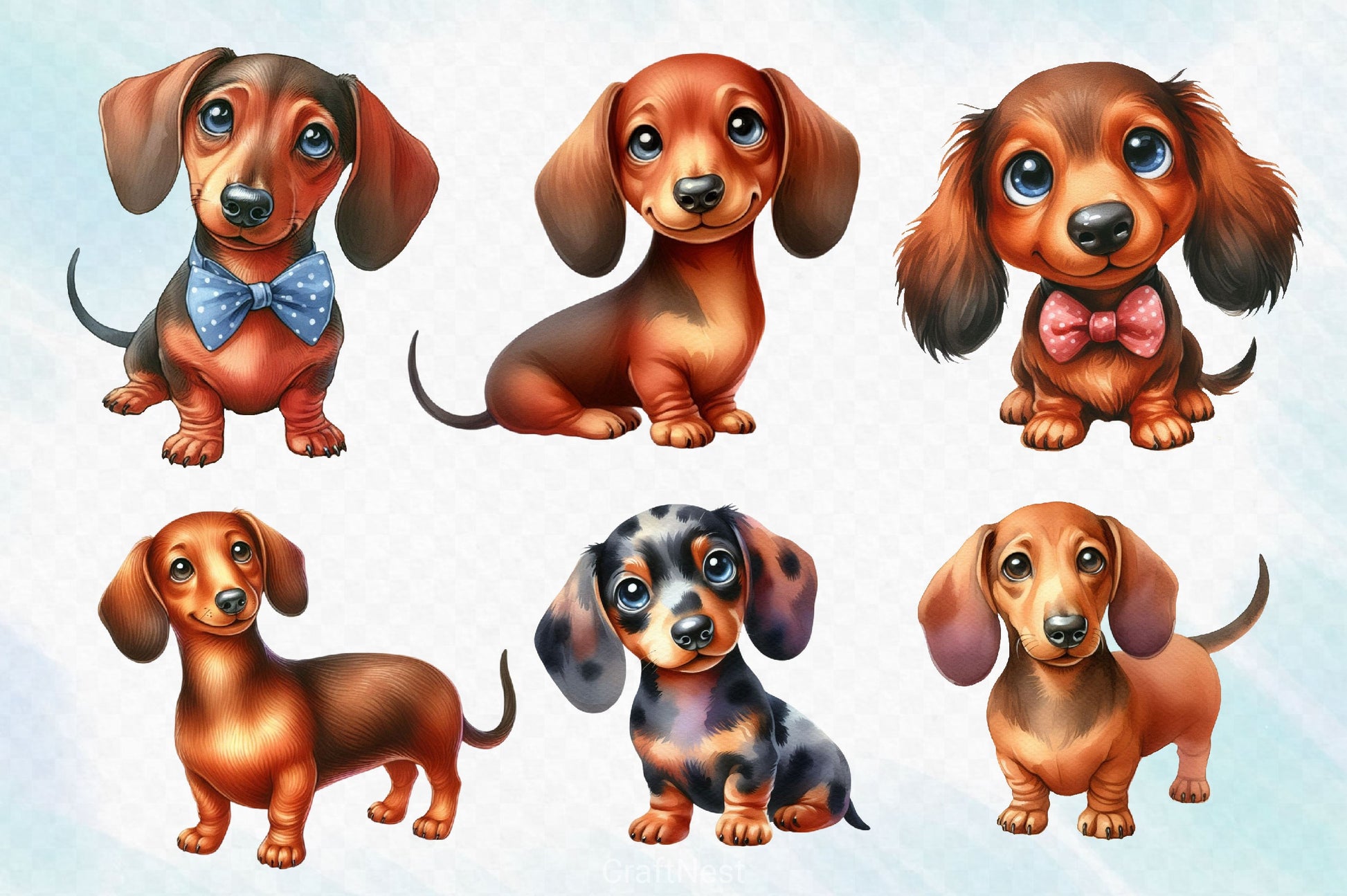 Adorable And Funny Dachshund Clipart Bundle 2 - CraftNest - Digital Crafting and Art