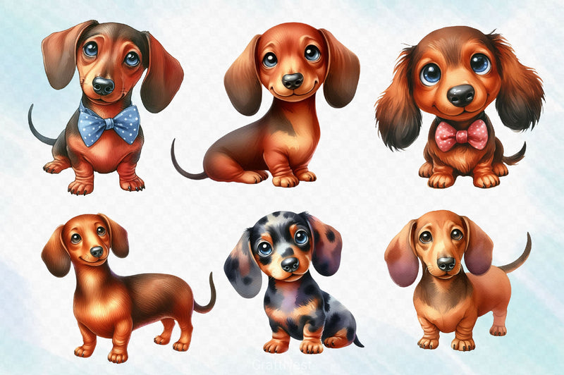 Adorable And Funny Dachshund Clipart Bundle 2 - CraftNest - Digital Crafting and Art