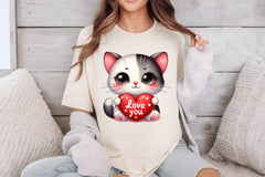 Love You Cat Valentine's Day Clipart Bundle 7 - CraftNest - Digital Crafting and Art