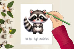 Cute Cartoon Raccoon Clipart Bundle - CraftNest - Digital Crafting and Art
