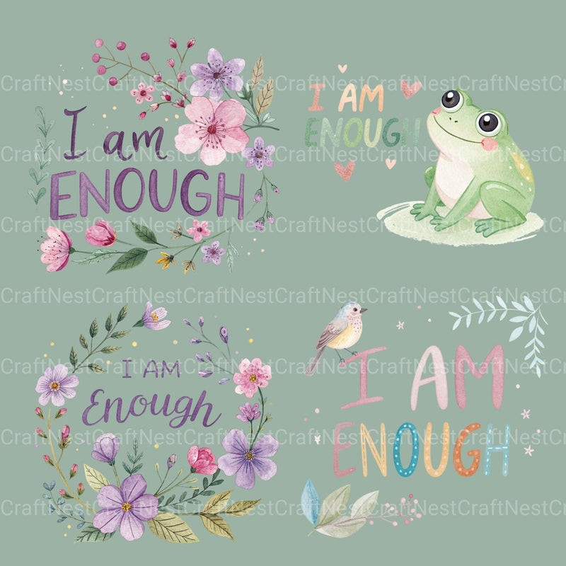 I Am Enough Words Clipart Bundle - CraftNest - Digital Crafting and Art