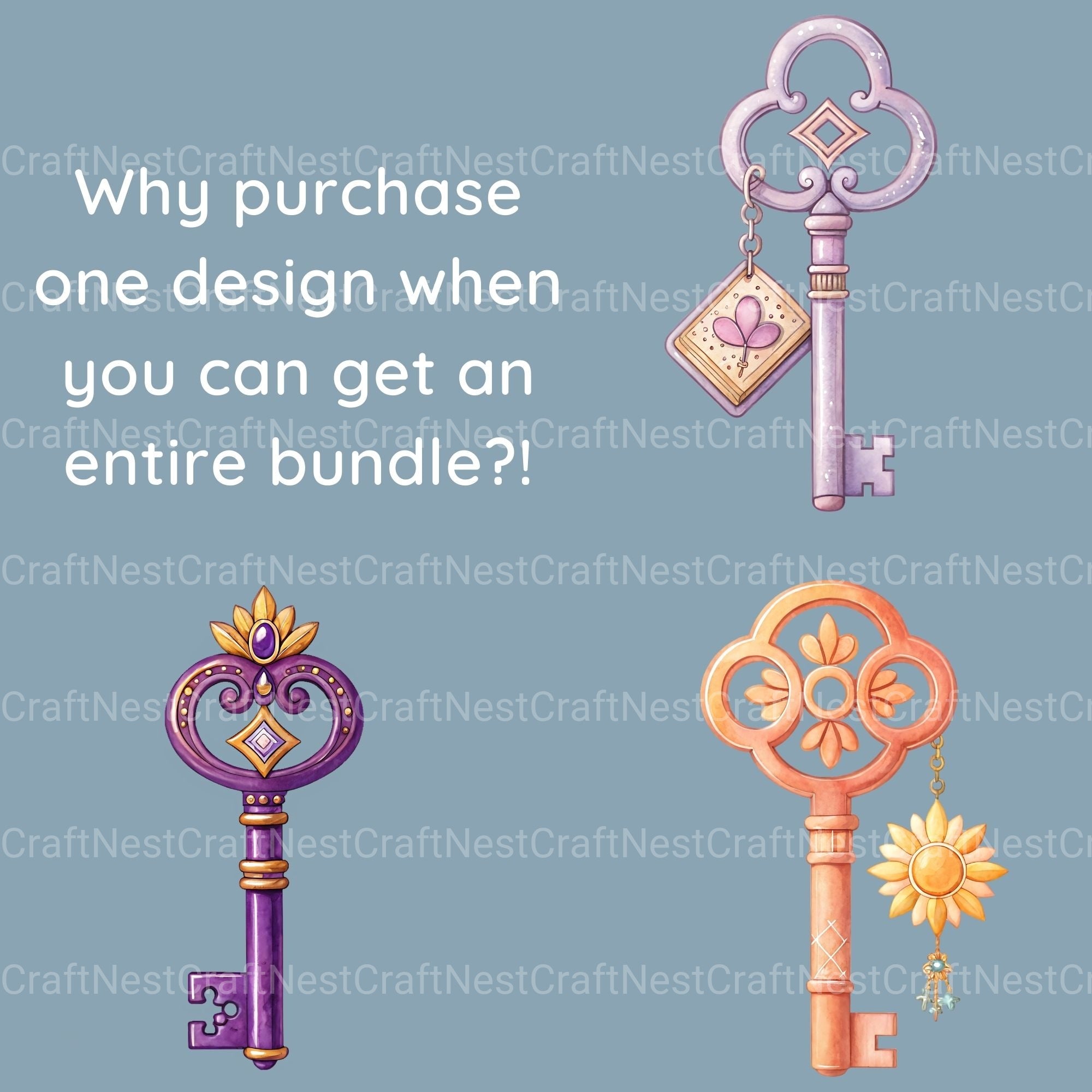 Vintage Keys Clipart Bundle - CraftNest - Digital Crafting and Art