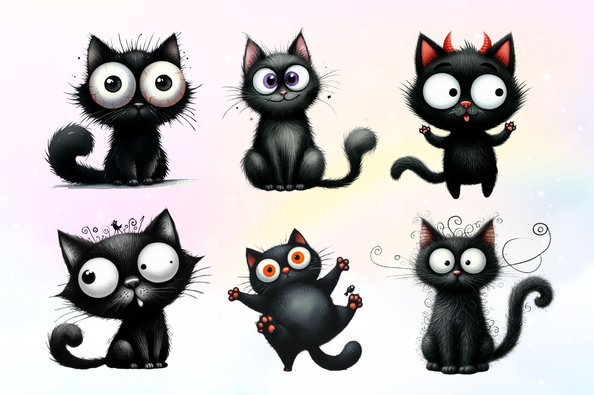 Funny Black Cats Clipart Bundle 3 - CraftNest - Digital Crafting and Art