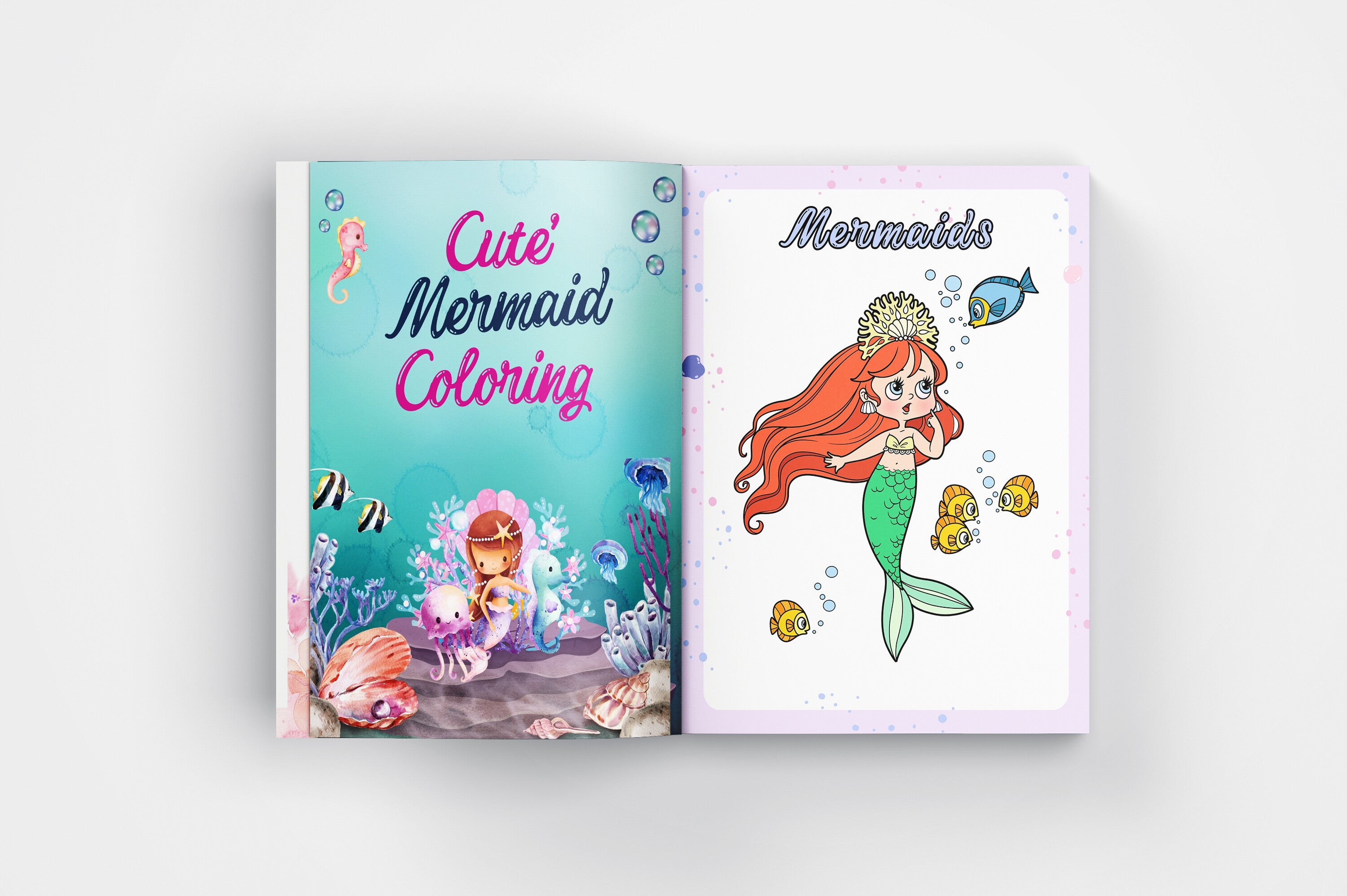 Cute Mermaid Coloring Book
