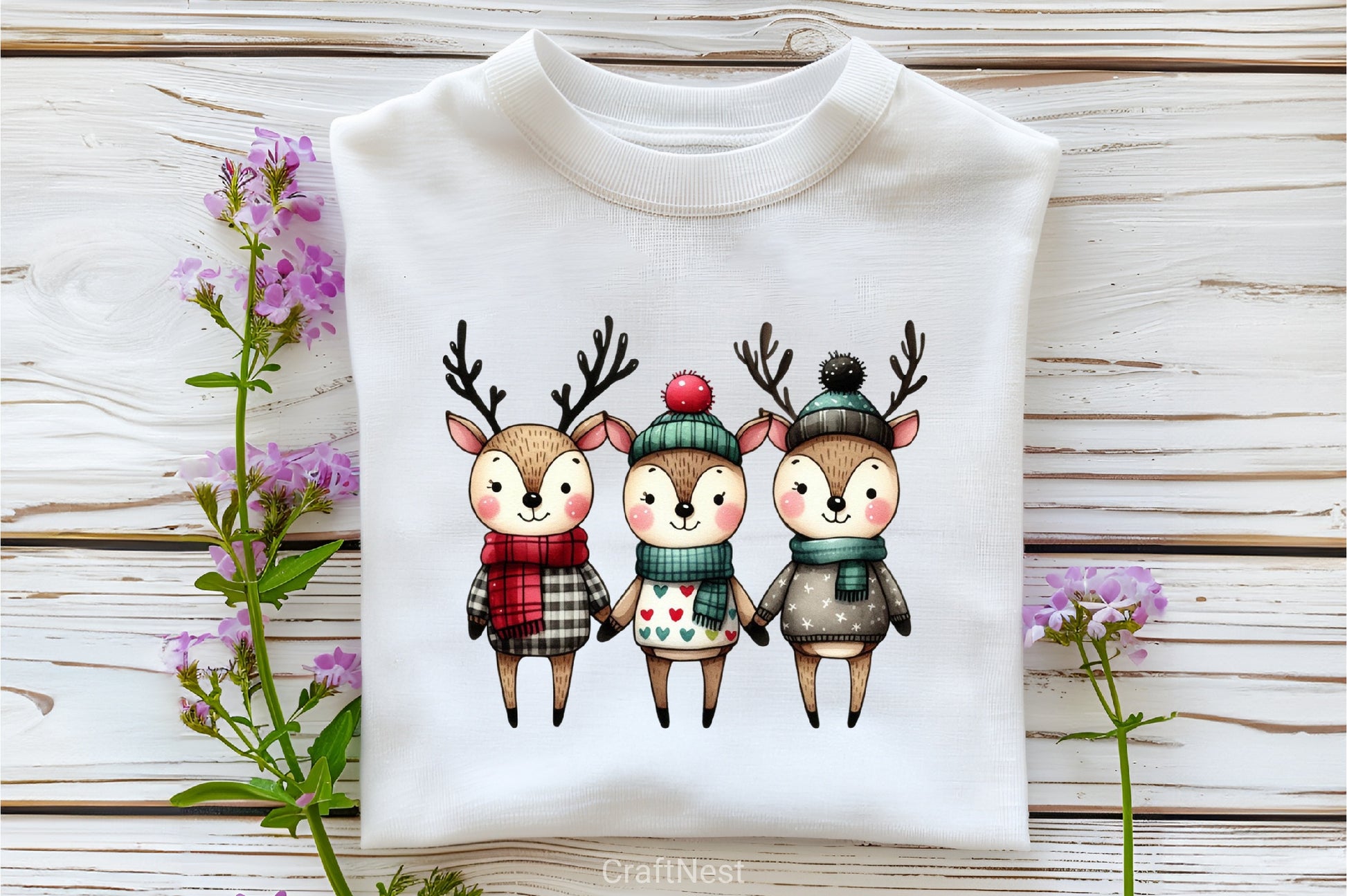 Christmas Reindeer Clipart Bundle 6 - CraftNest - Digital Crafting and Art