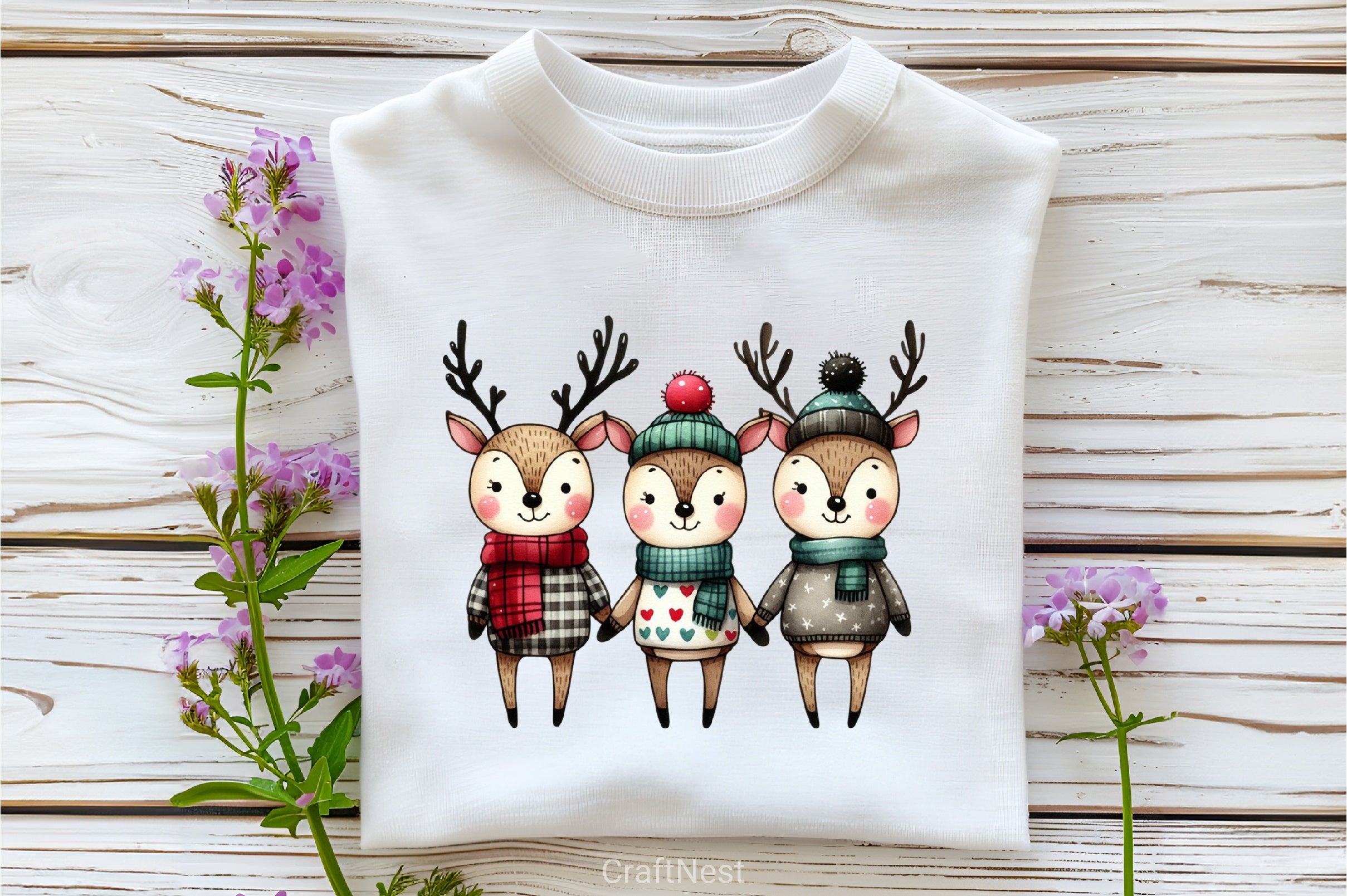 Christmas Reindeer Clipart Bundle 6 - CraftNest - Digital Crafting and Art