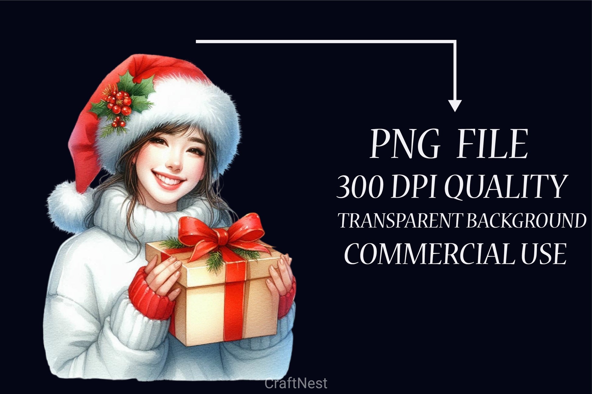 Winter Christmas Girl Clipart Bundle - CraftNest - Digital Crafting and Art