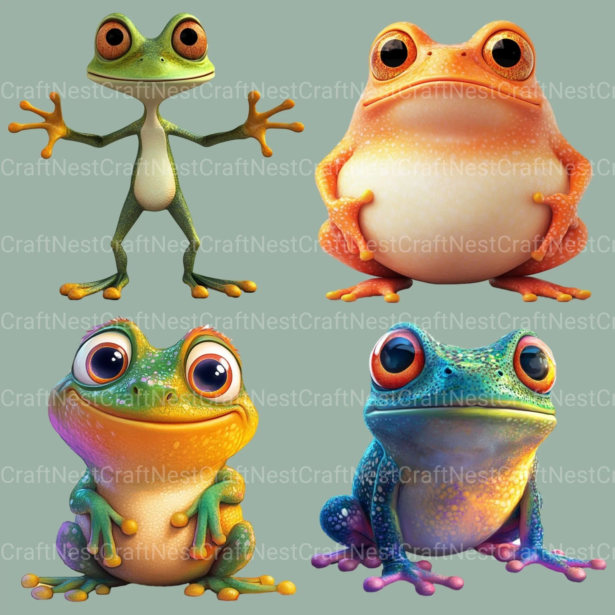 Frogs Clipart Bundle 3 - CraftNest - Digital Crafting and Art