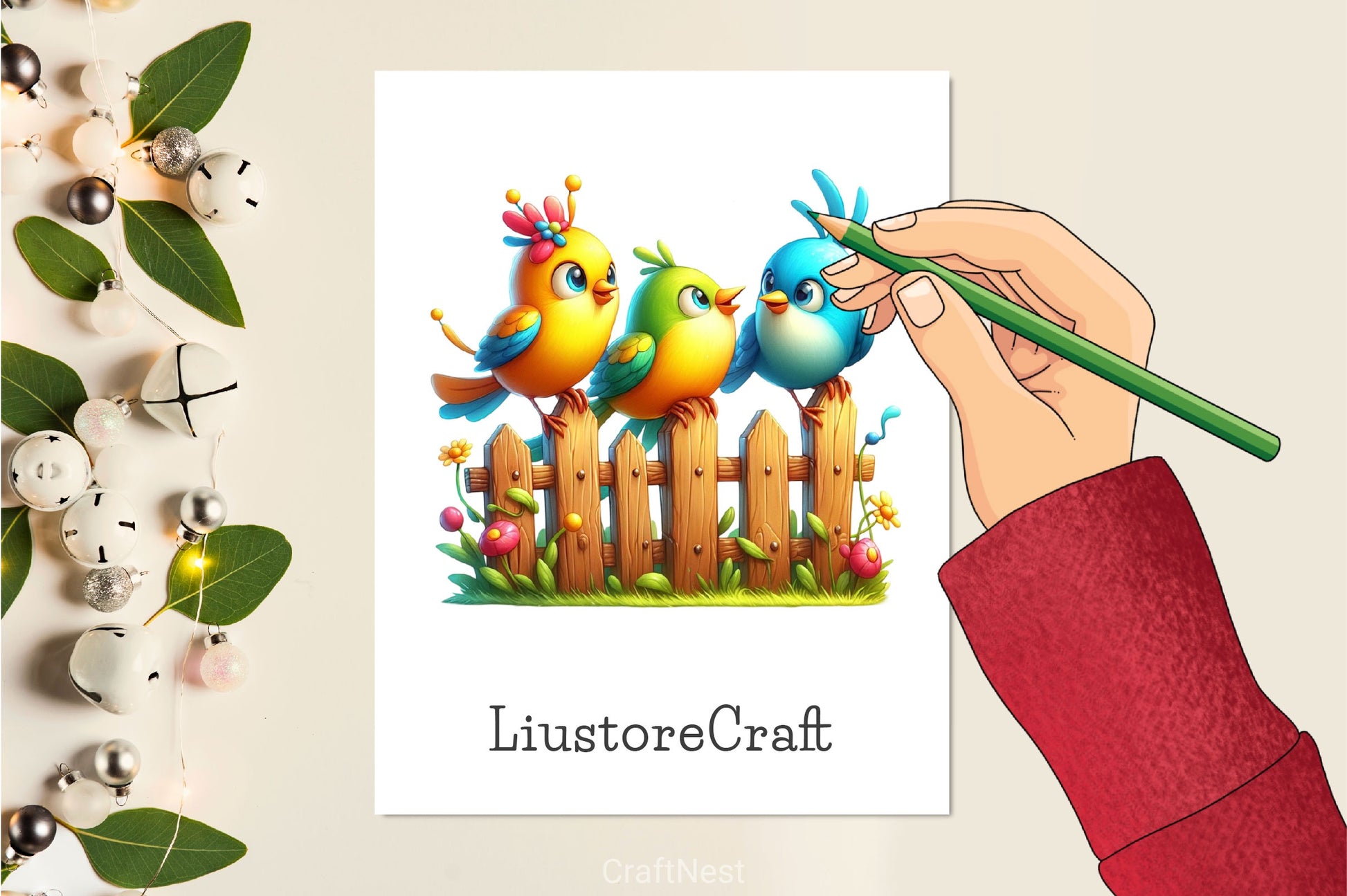 Funny Birds On Fence Clipart Bundle 2 - CraftNest - Digital Crafting and Art