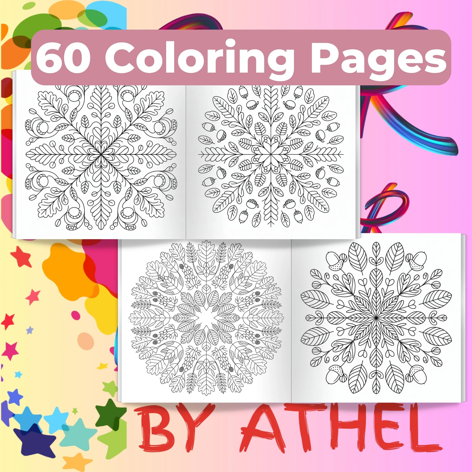 Whimsical Autumn Mandalas Coloring Book Bundle - CraftNest - Digital Crafting and Art