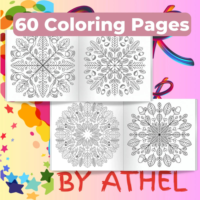 Whimsical Autumn Mandalas Coloring Book Bundle - CraftNest - Digital Crafting and Art