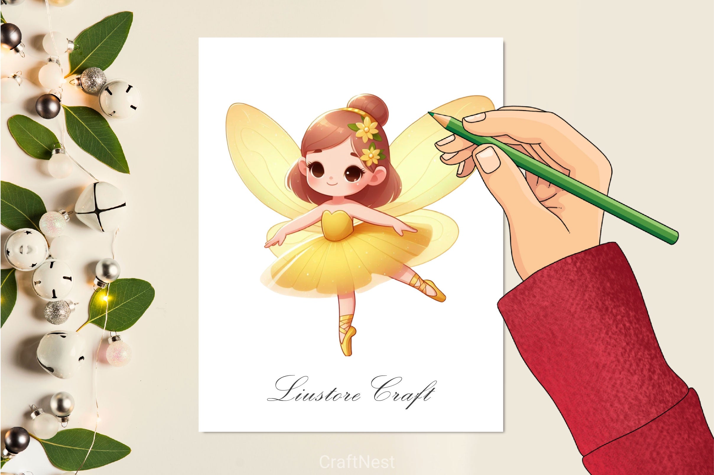 Cute Fairy Yellow Dress Clipart Bundle - CraftNest - Digital Crafting and Art