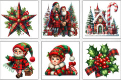 Red & Green Plaid Christmas Clipart Bundle - CraftNest - Digital Crafting and Art