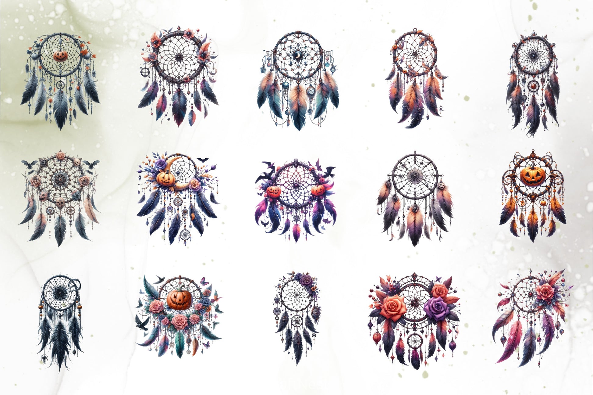 Halloween Dreamcatcher Clipart Bundle - CraftNest - Digital Crafting and Art