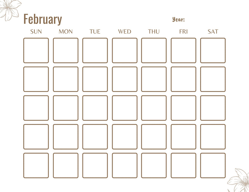 Blank Monthly Calendar KDP Planner - CraftNest - Digital Crafting and Art
