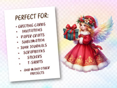 Vintage Christmas Angel Clipart Bundle - CraftNest - Digital Crafting and Art