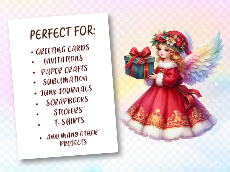 Vintage Christmas Angel Clipart Bundle - CraftNest - Digital Crafting and Art