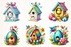 Easter Birdhouse Clipart Bundle - CraftNest - Digital Crafting and Art