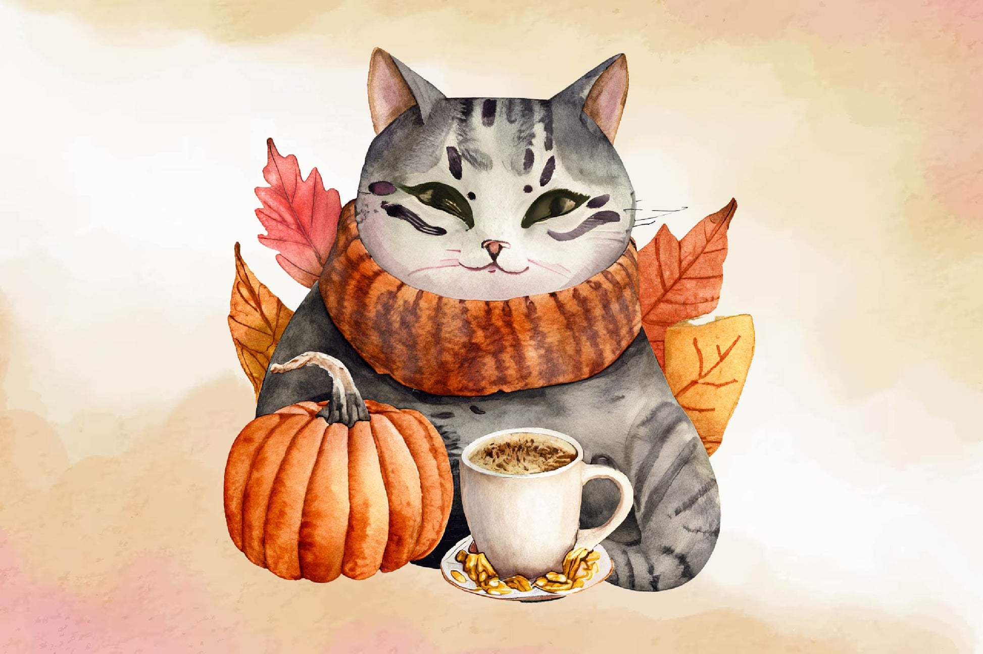 Autumn Cat Clipart Bundle - CraftNest - Digital Crafting and Art