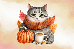 Autumn Cat Clipart Bundle - CraftNest - Digital Crafting and Art