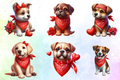 Valentine's Dog Bandana Clipart Bundle - CraftNest - Digital Crafting and Art