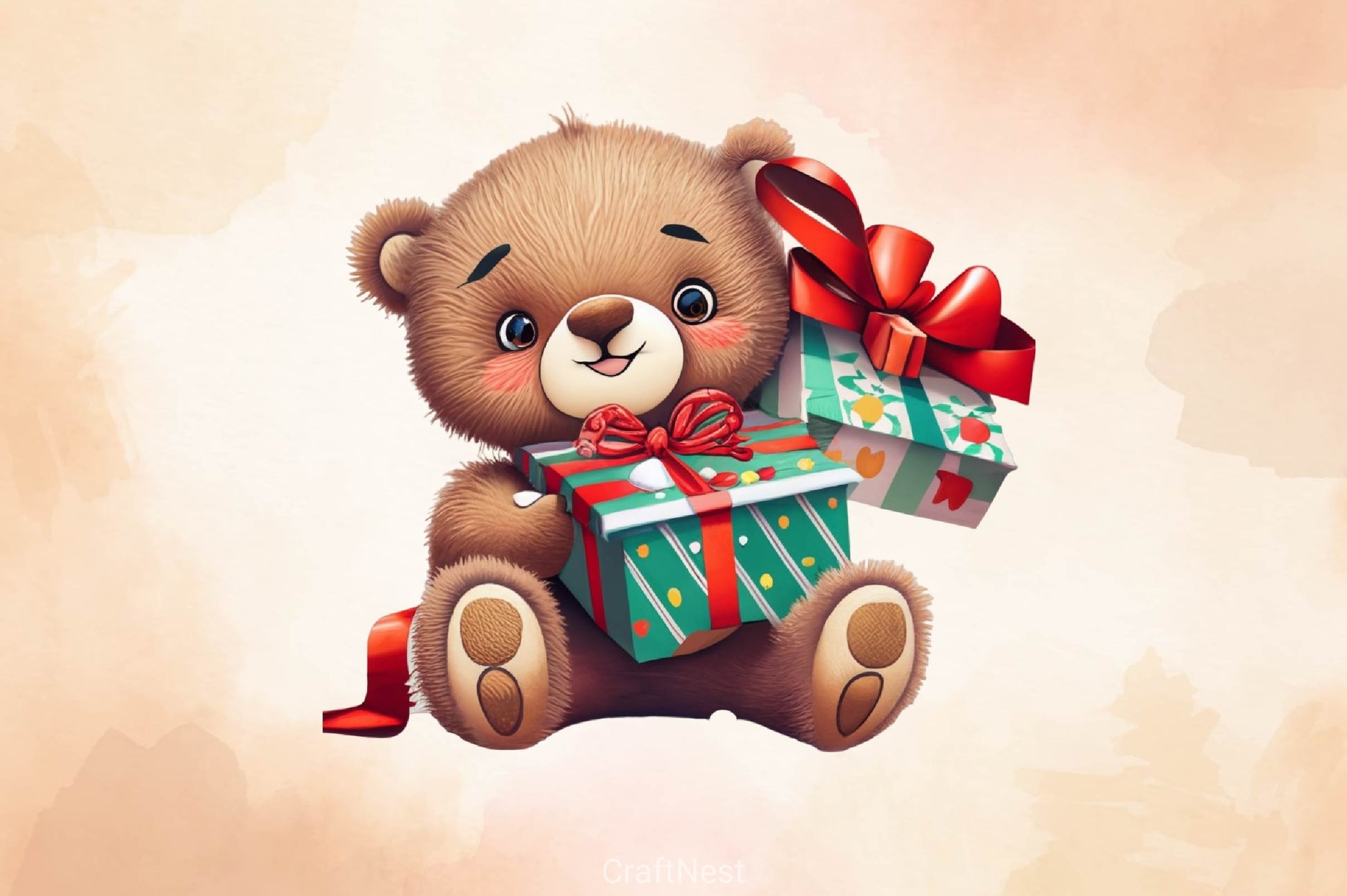 Christmas Teddy Bear Clipart Bundle 2 - CraftNest - Digital Crafting and Art