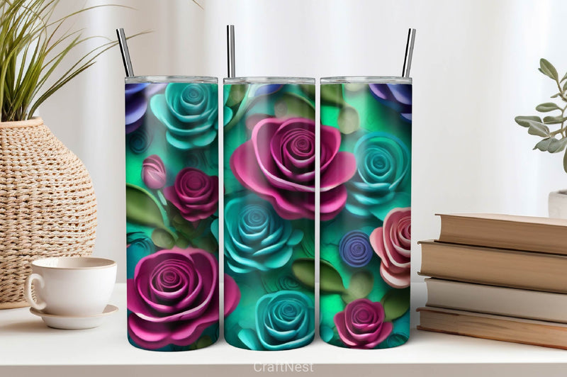 Flower Tumbler Wrap Bundle 24 - CraftNest - Digital Crafting and Art