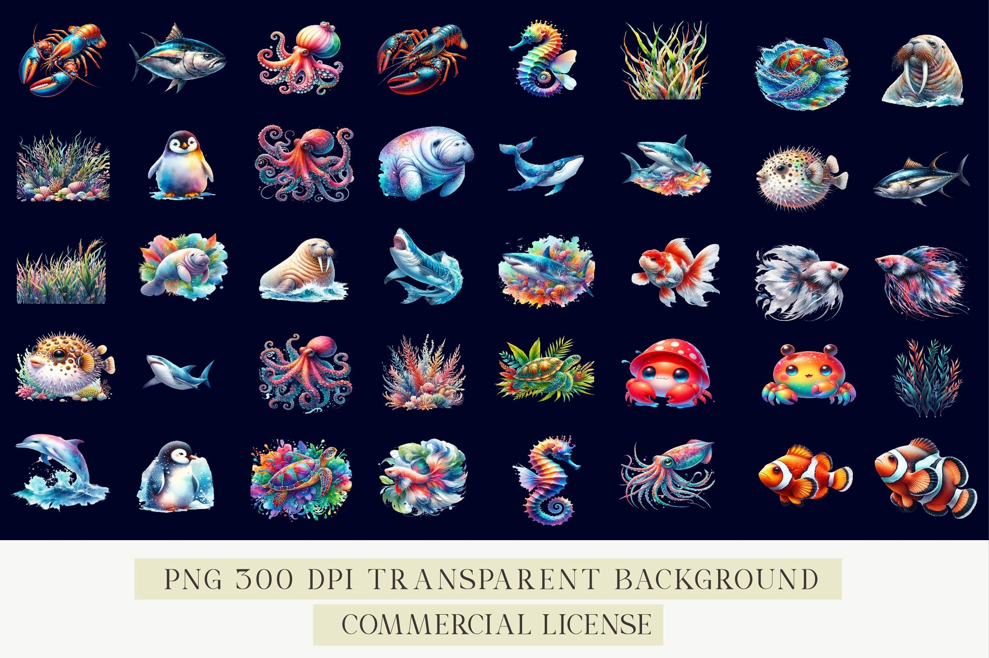 Sea Fish Collection Clipart Bundle - CraftNest - Digital Crafting and Art