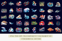 Sea Fish Collection Clipart Bundle - CraftNest - Digital Crafting and Art