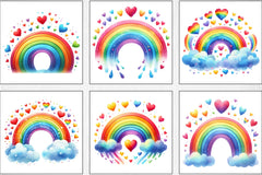 Valentine's Day Rainbow Clipart Bundle - CraftNest - Digital Crafting and Art