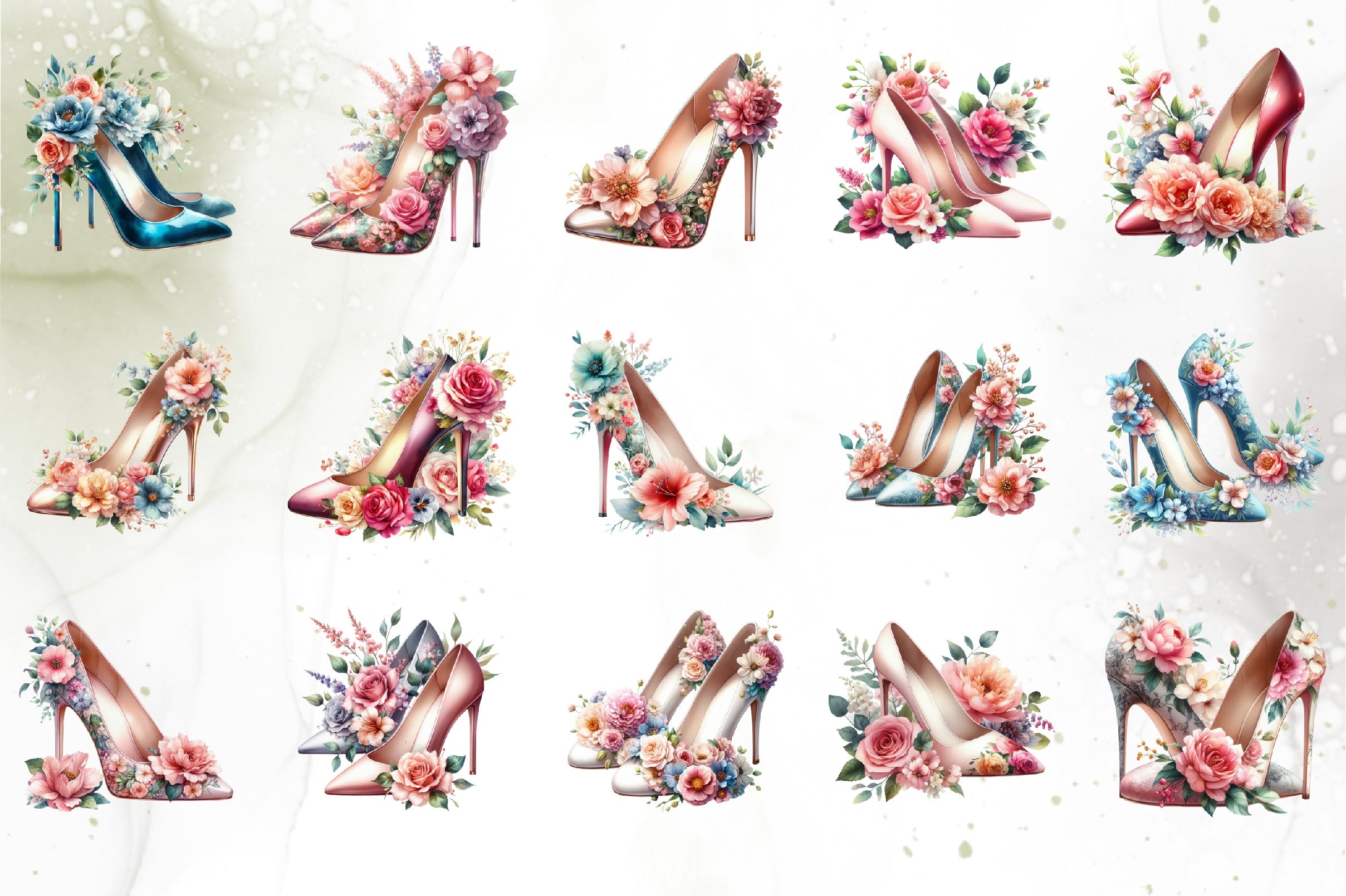 Vintage Floral Heels Clipart Bundle - CraftNest - Digital Crafting and Art