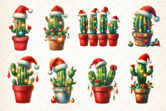 Christmas Cactus Clipart Bundle - CraftNest - Digital Crafting and Art