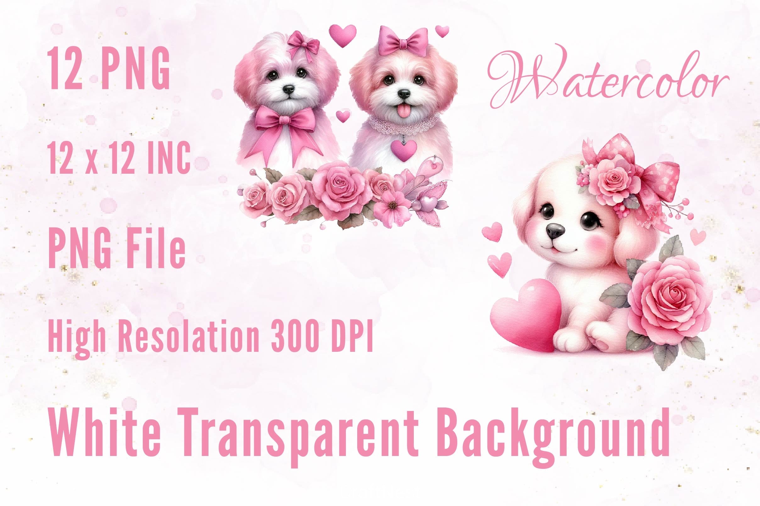 Valentine Dog Clipart Bundle 3 - CraftNest - Digital Crafting and Art