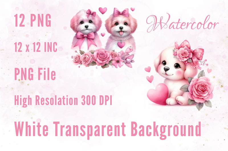 Valentine Dog Clipart Bundle 3 - CraftNest - Digital Crafting and Art