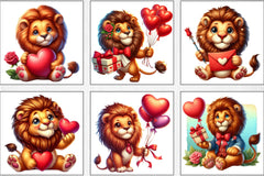 Valentine's Day Lion Clipart Bundle - CraftNest - Digital Crafting and Art